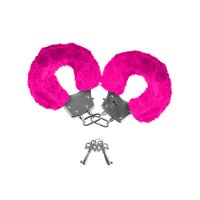 Neon furry cuffs - roze