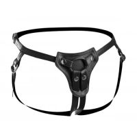 Premium all access leren strap-on harnas