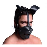 Puppy play masker met ballgag - zwart