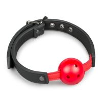 Ball gag met bal van pvc - rood
