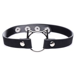 Kinky Kitty Ring Slim Choker - Zwart