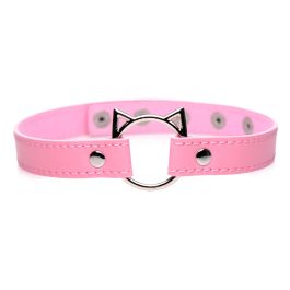 Kinky Kitty Ring Slim Choker - Roze